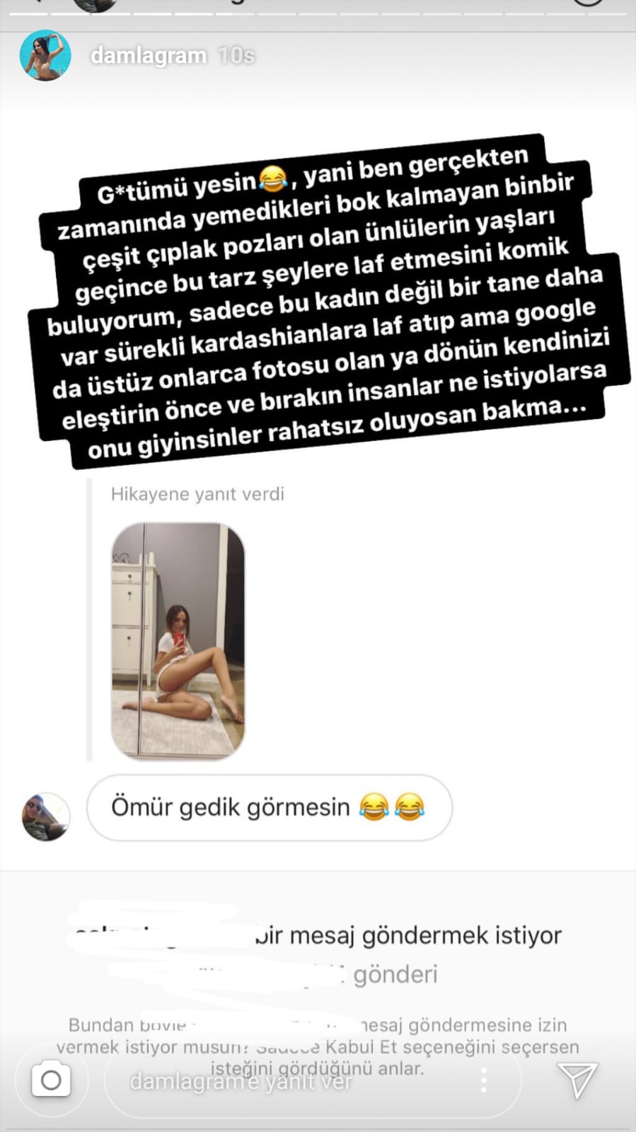 Damla ekmekçioğlu’ndan şort çıkışı