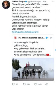 gökhan özoğuz milli savunma bakanlığı twitter