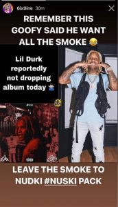 6IX9INE lil durk instagram 