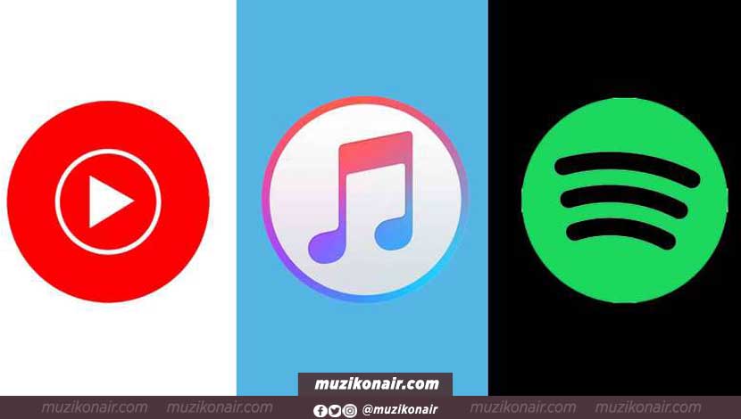 youtube spotify apple music müzik servisi uygulamaları