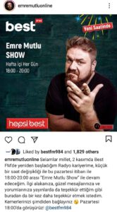 emre mutlu best fm instagram