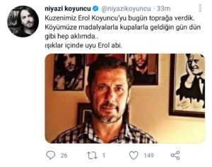 niyazi koyuncu erol koyuncu ölüm vefat twitter