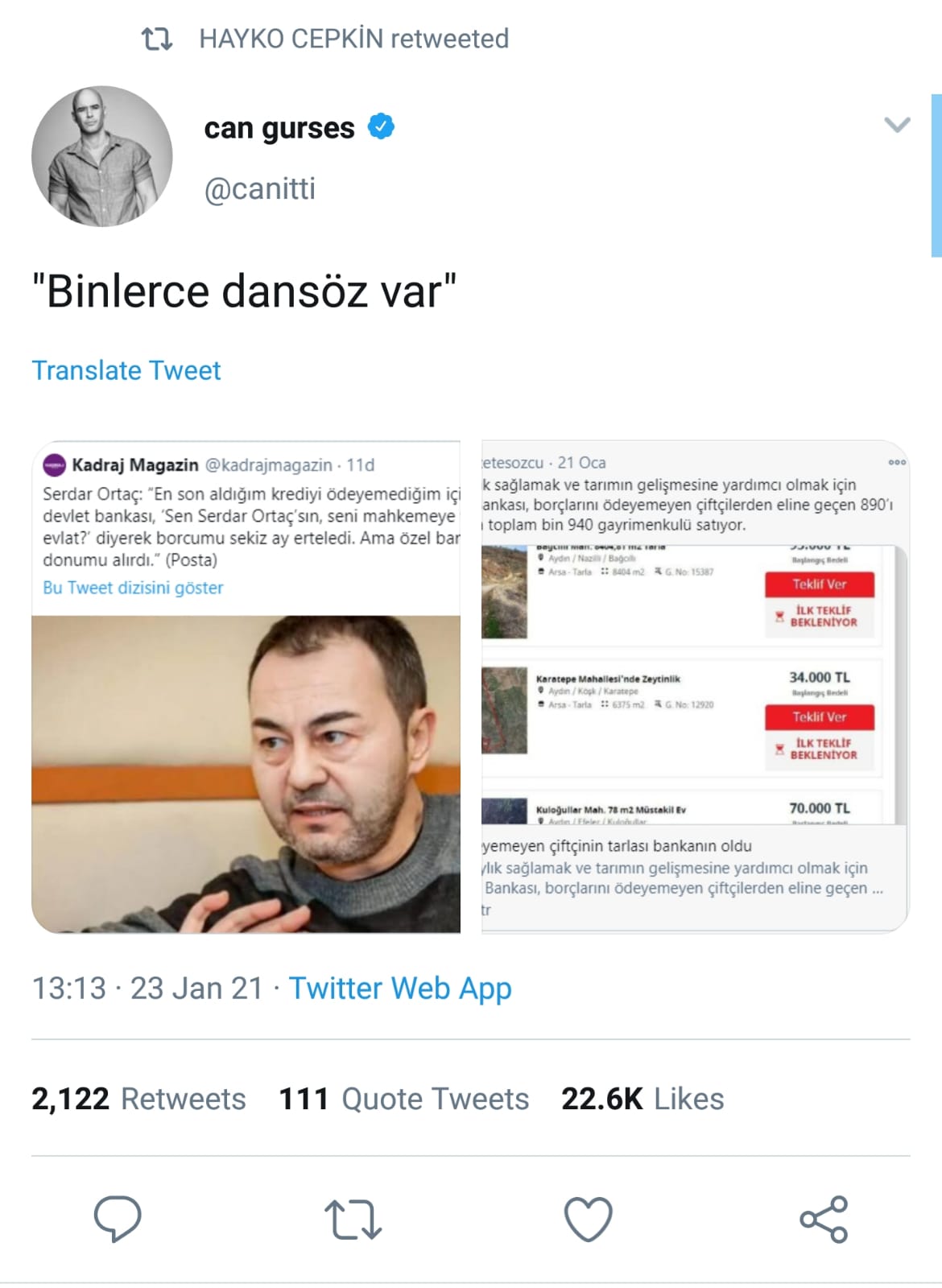 serdar ortaç devlet bankası twitter