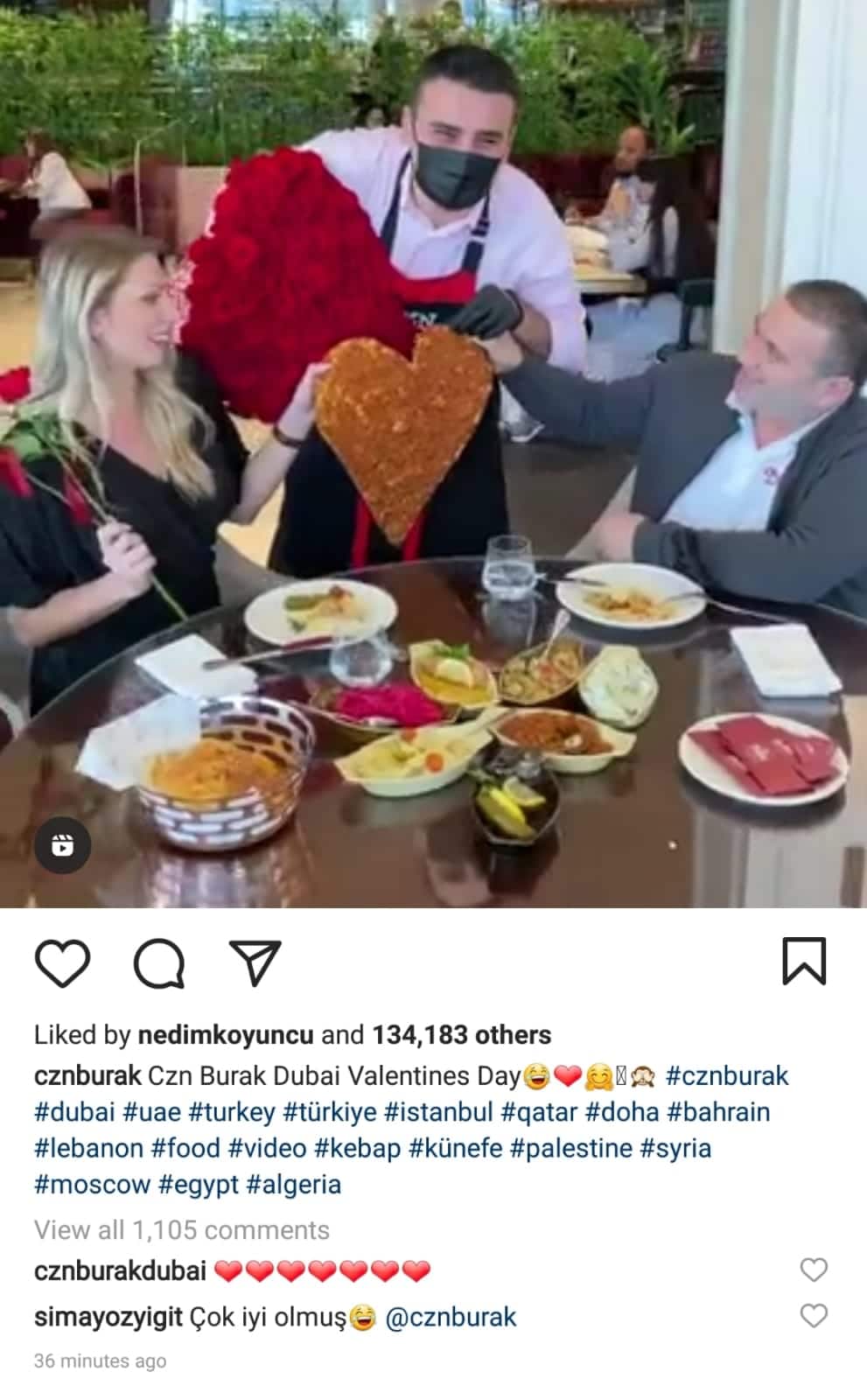 czn burak instagram dubai restoran