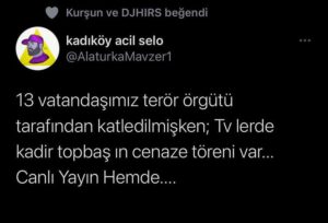 kadıköy acil selo ezhel lgbti şehit haberleri twitter