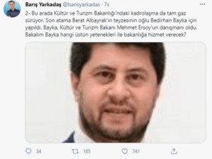 türk koro kültür turizm bakanlığı barış yarkadaş twitter