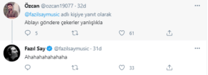 safiye soyman faik öztürk türk bayrağı fazıl say twitter