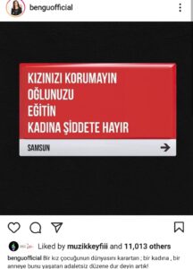 türkiye kadına şiddet instagram bengü