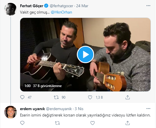 ferhat göçer erdem uyanık msg geceler düşman twitter