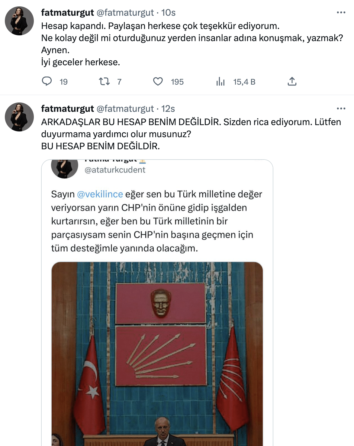 Fatma Turgut Adını Kullanan Twitter Hesabını İfşa Etti | Müzikonair