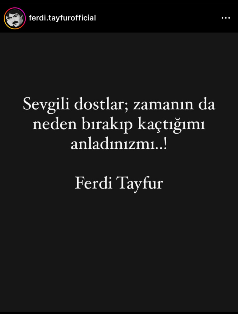 Ferdi Tayfur İnstagram Story