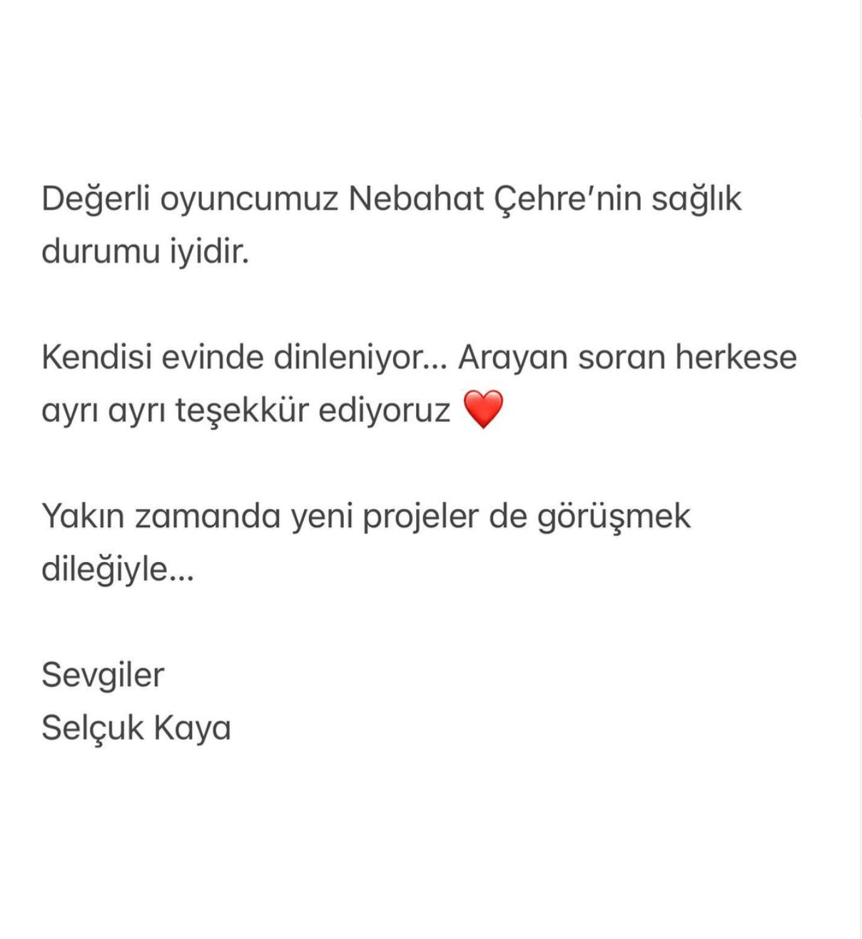 Nebahat Çehre, Açıklama