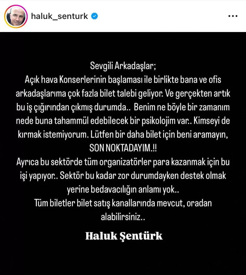 Haluk Şentürk, İnstagram Story