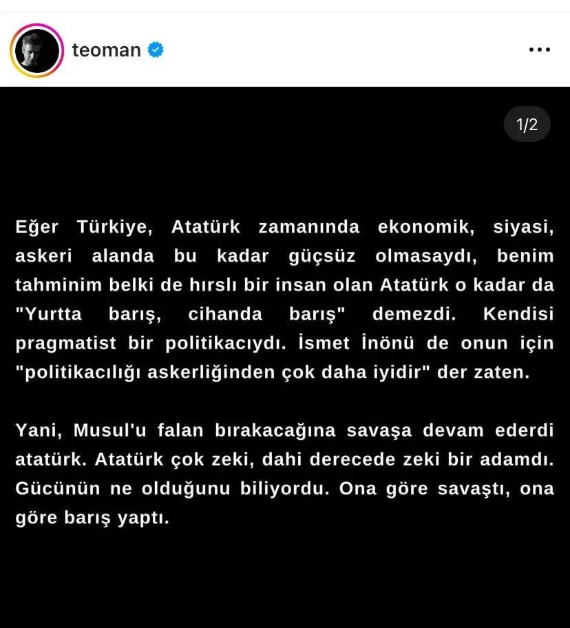 Teoman, İnstagram Post