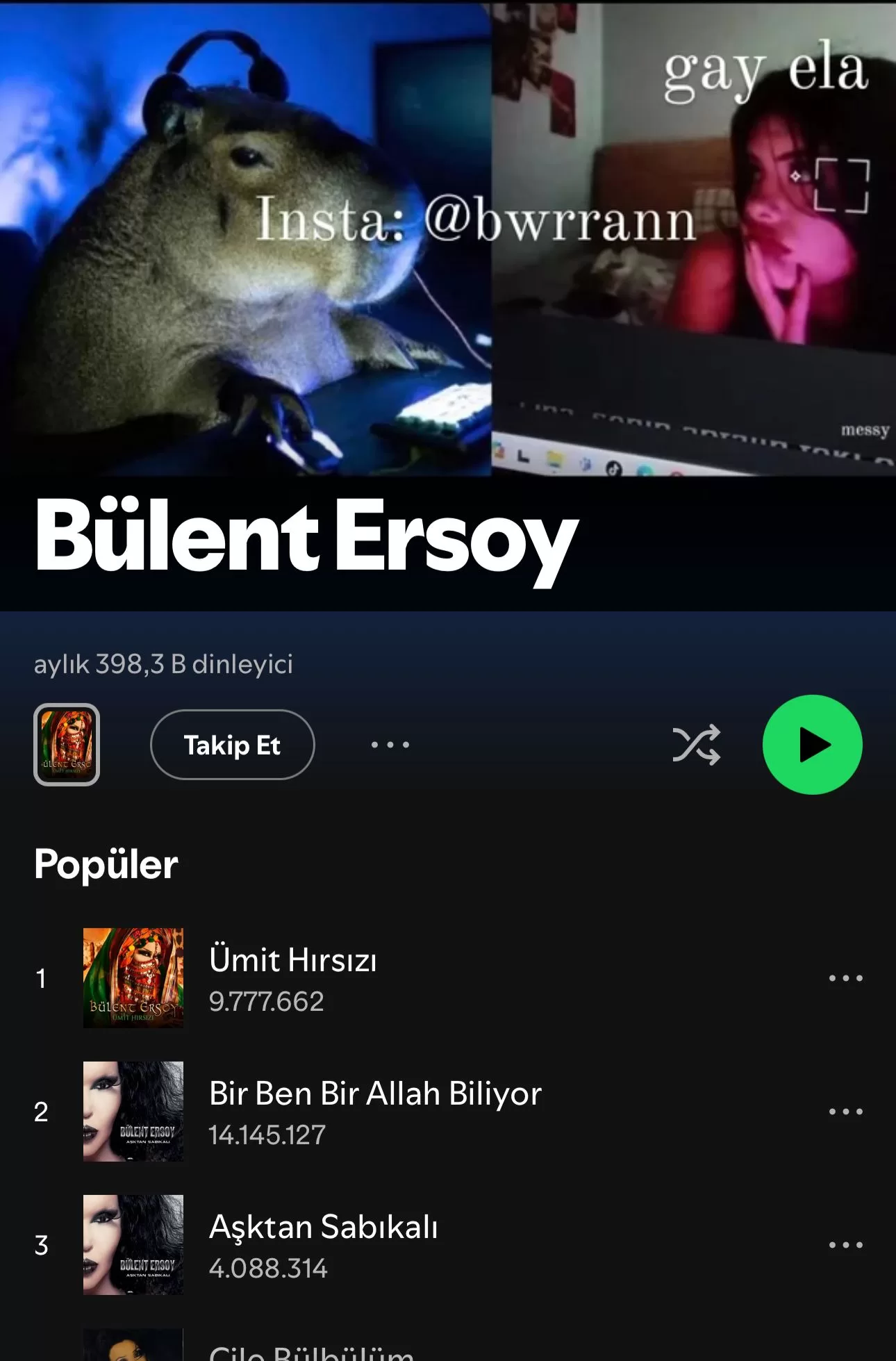 Bülent Ersoy Spotify Hesabı